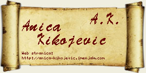 Anica Kikojević vizit kartica